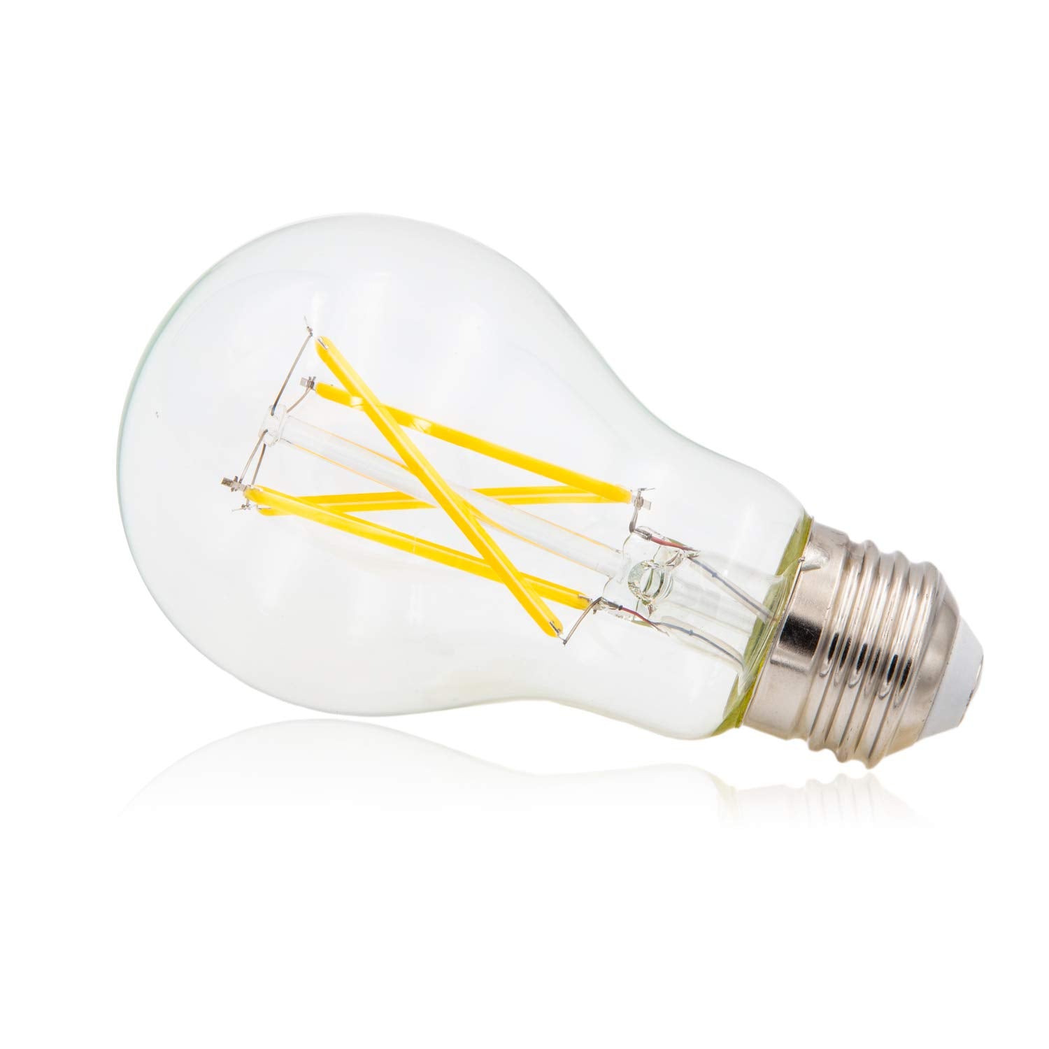 Maxxima A19 LED Filament Light Bulb, 800 Lumens, Dimmable, 7W, 2700K Soft White, Clear, 6 Pack