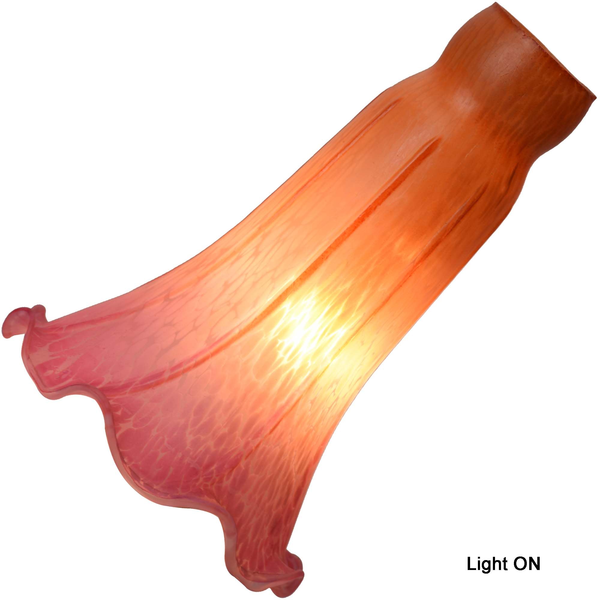 Bieye Ls20 Lily Flower Blown Glass Lampshade (Orange Pink, Opening I.D. 1.26'' X O.D. 1.5'')