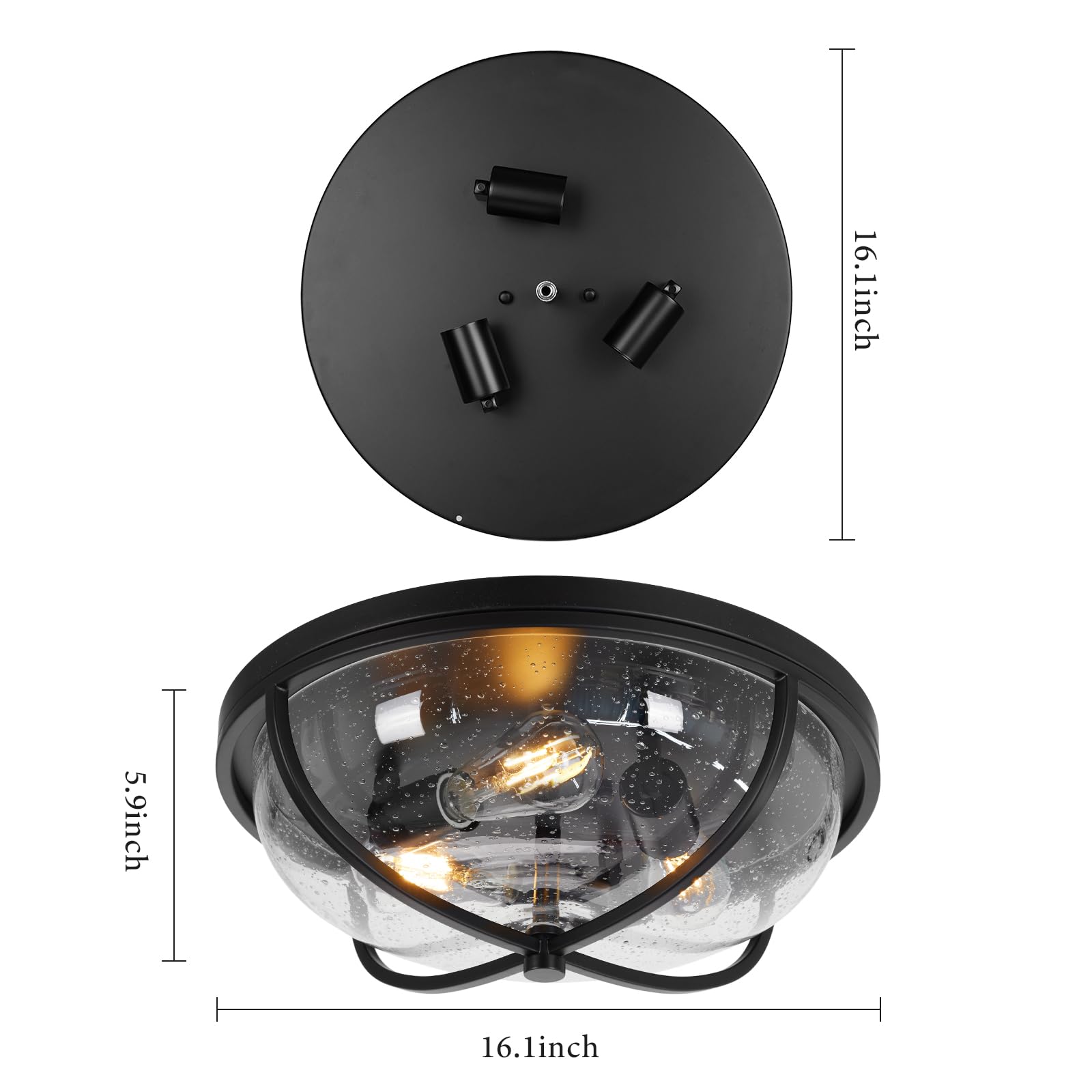 Rosient 16 Inch Large Flush Mount Ceiling Light Fixture, Hallway Light Fixtures Ceiling Mount, Modern Kitchen Lighting With Seed