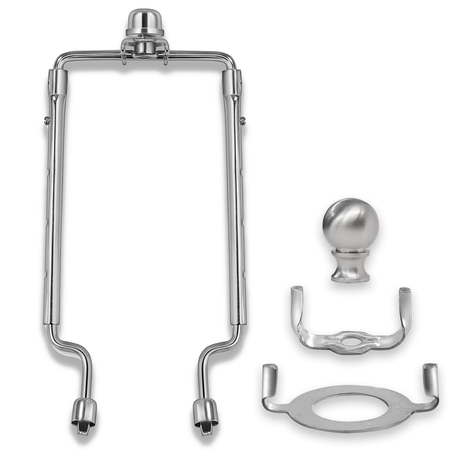 7 8 9 10 inch Lamp Shade Harp Holder,Adjustable Lamp Harp Kit,Fit Both Standard Lamp Rod and E26 Light Base UNO Fitter Adapter,w