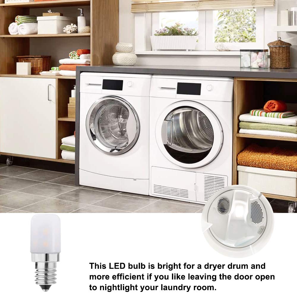 Makergroup E12 Led Light Bulbs For Dryer Refrigerator Water Dispenser Night Light Bulb C7 Candelabra Base Bulbs 120V 2W Cool Whi