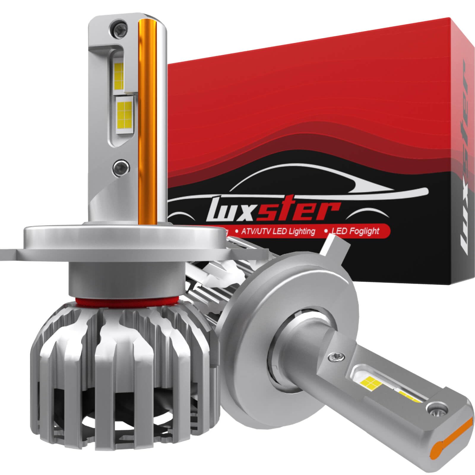 LUXSTER H4 9003 LED Light Bulbs, 30000lm, 55W, Dual Beam, 6000K Cool White, Pack of 2