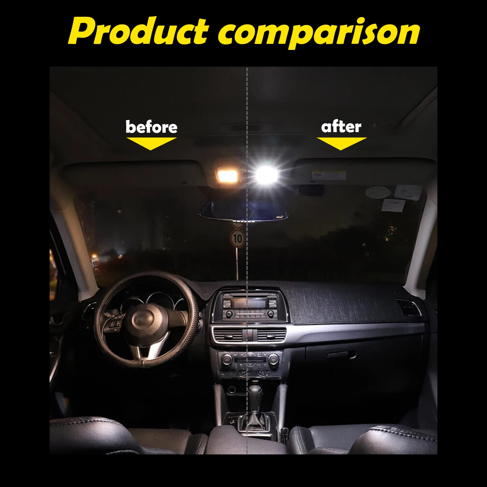 Yonput Auto 578 Led Car Bulb 211-2 Led Festoon Bulb 41Mm 42Mm 1.65In 212-2 Led Car Bulb For Car Map Light Dome Light, 3014 Chips 6000K White Super Bright Interior Led Car Bulb (4 Pcs)