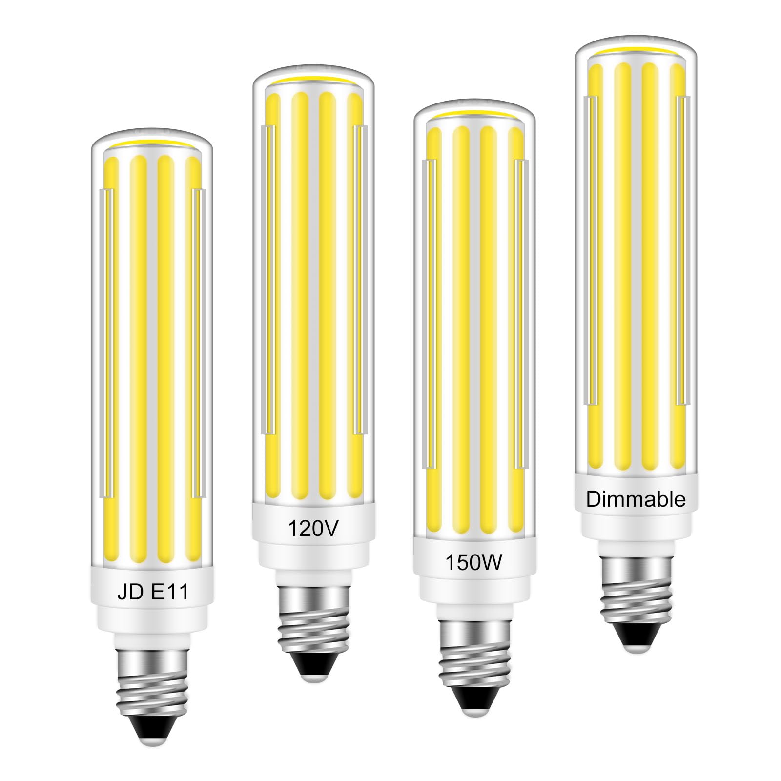 Brolskun E11 15W Mini Candelabra Base E11 Bulbs Updated 1500Lm Bright For Chandeliers, Ceiling Fan, Table Lamps, Cabinet Lightin
