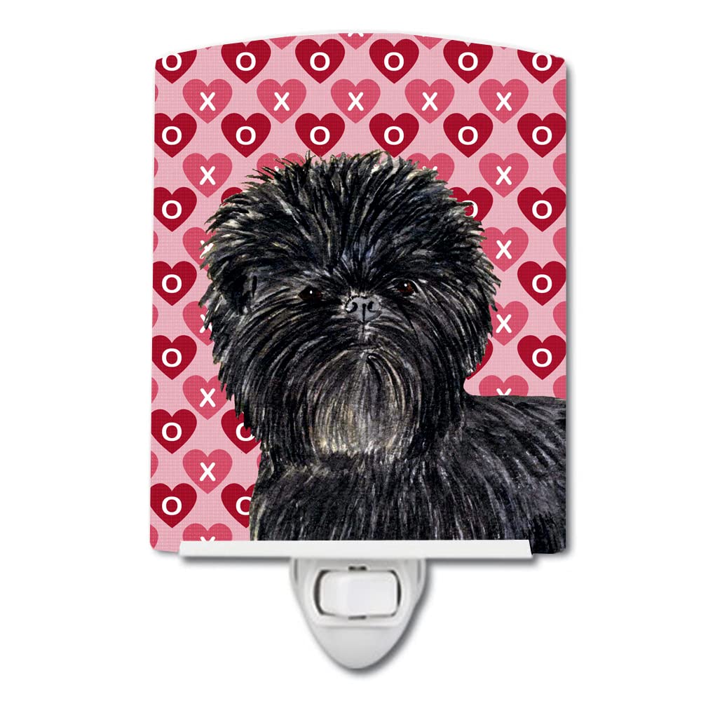 Carolines Treasures Ceramic Night Light Affenpinscher Hearts, 6x4x3in, Multicolor, Model SS4511CNL, UL-Certified for Bedroom, Bathroom, Nursery