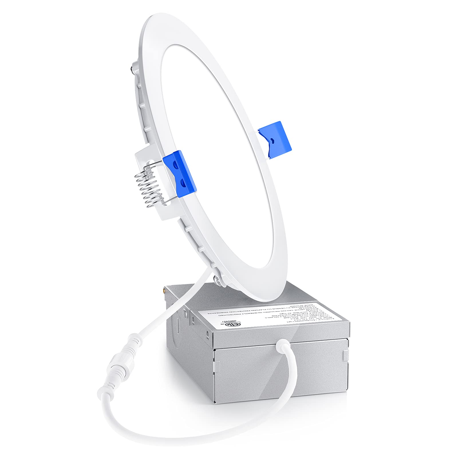 Ensenior 1 Pack 6 Inch LED Recessed Light, Dimmable, 6000K Clear White, 1050LM High Brightness, 12W 120V, Damp Rated, Ultra-Thin