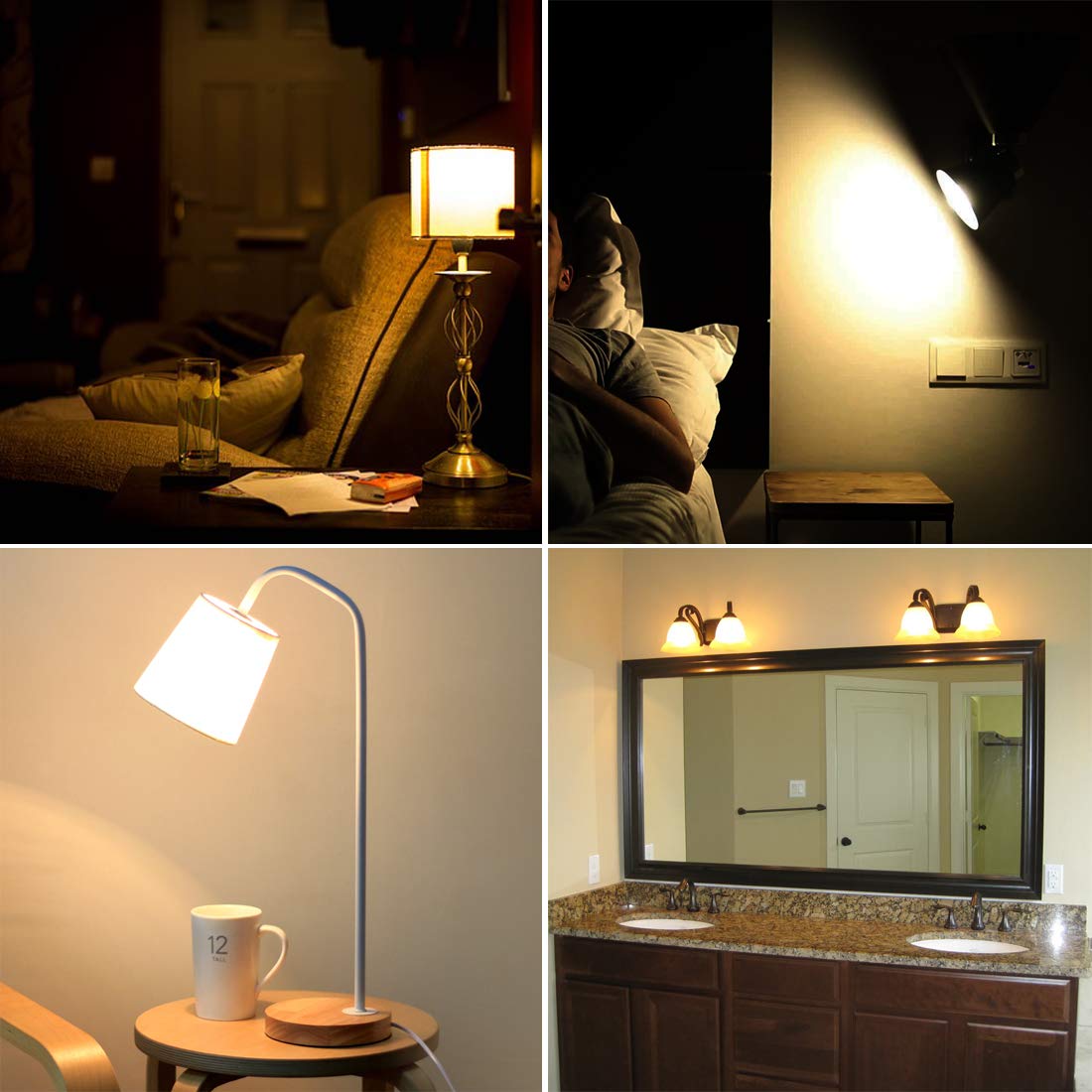 Yangcsl RGB LED Light Bulbs, 40W Equivalent, Daylight White & RGB, E26 Base, 10 Count Pack