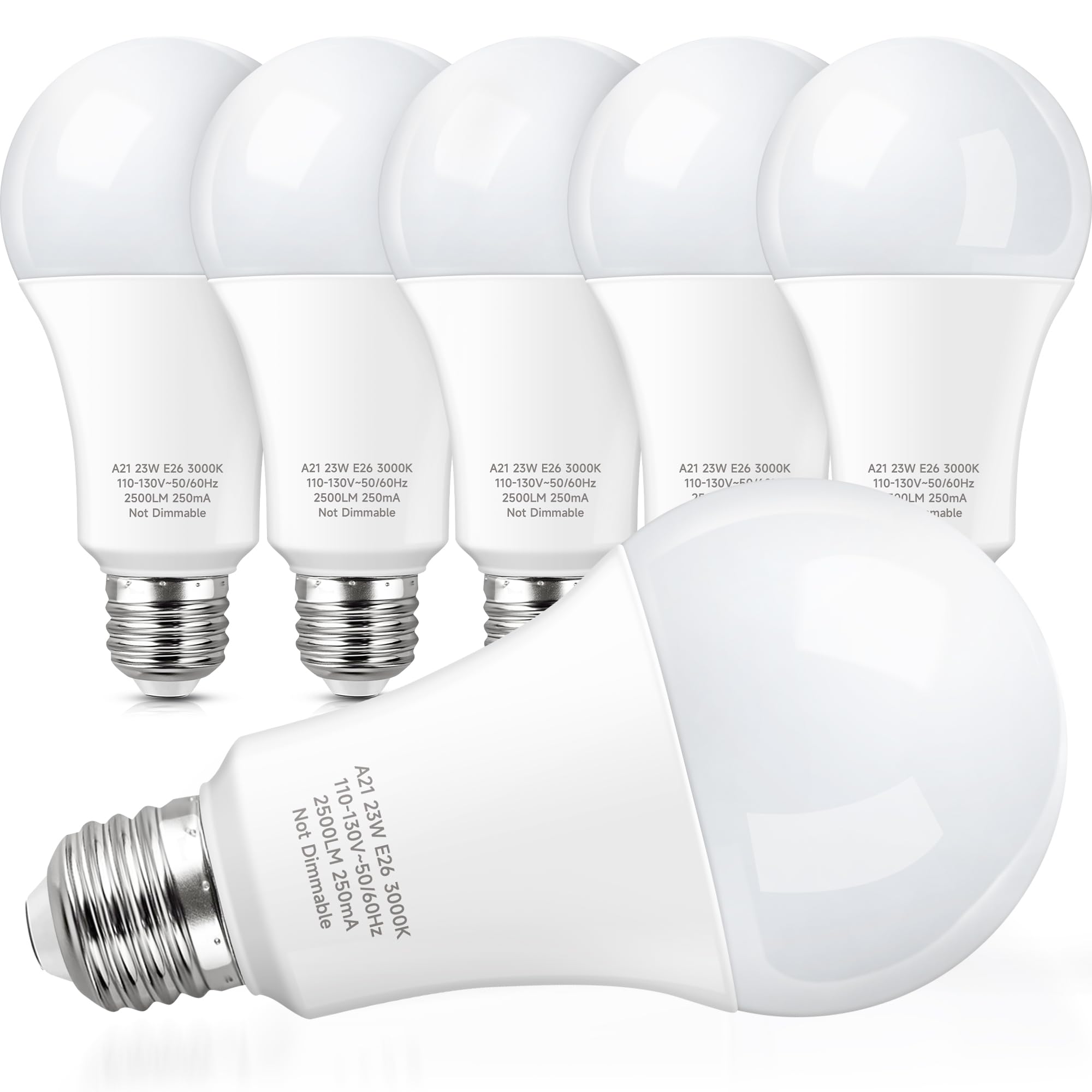 Kindeep A21 Led Super Bright Light Bulb,150-200W Equivalent 23W E26 Led Bulb, 2500 Lumens, Warm White 3000K For Your Home, Offic