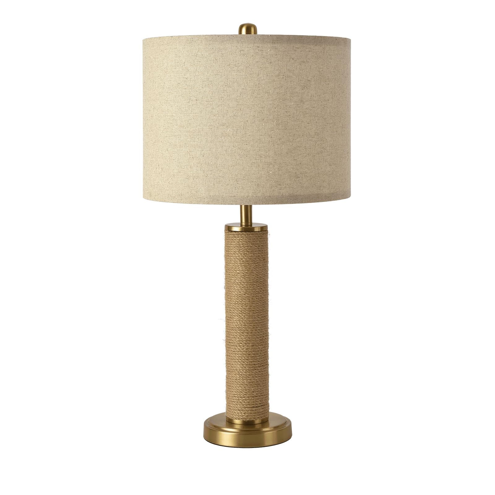 Sionfungluxx Boho Table Lamp for Bedroom, Brass Gold Wicker Table Lamp, Suitable for Small Space, Farmhouse Boho Lamp, Rustic De