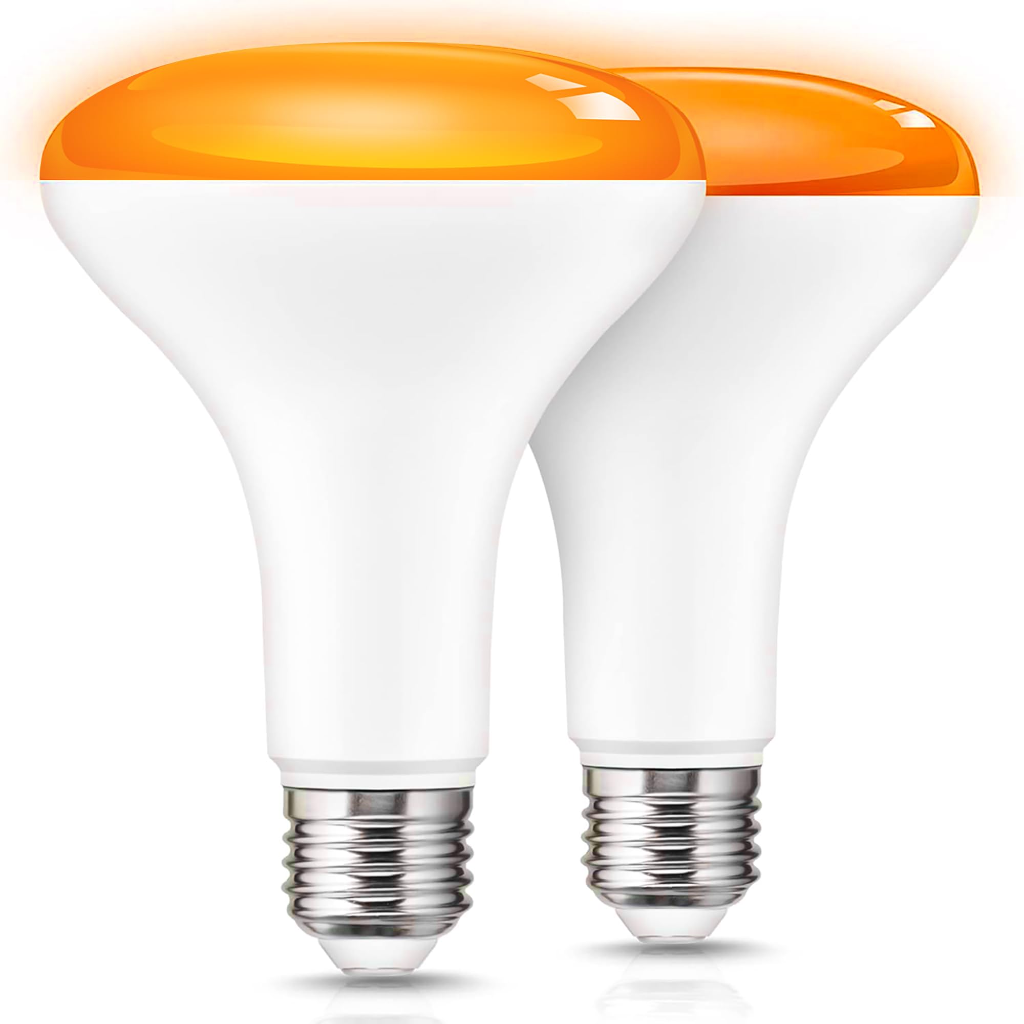 L Lohas Led Halloween Orange Flood Light Bulbs, Led Br30 Flood Light Indoor 65W Equivalent, 11W Halloween Colored Indoor Porch L