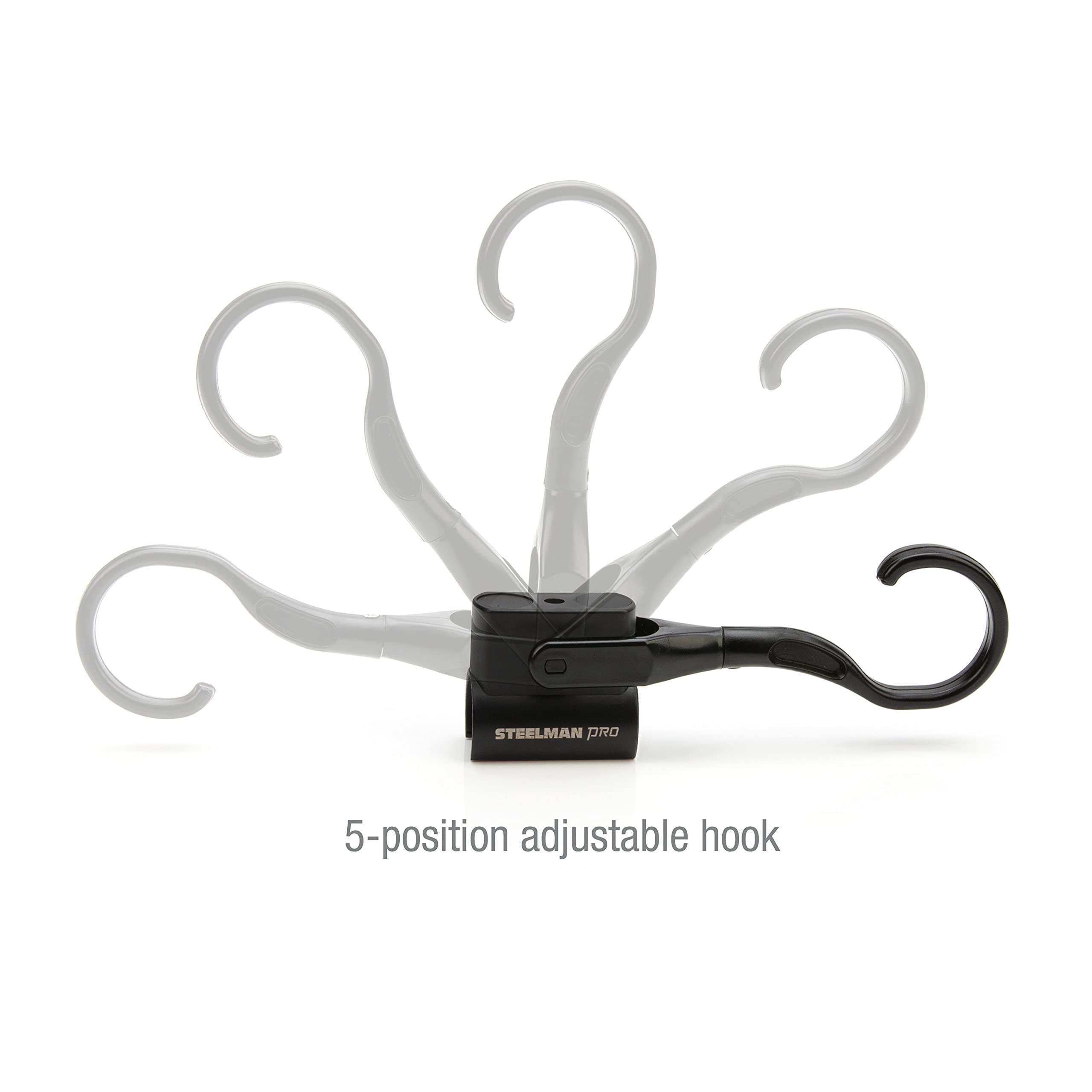 Steelman Pro Magnetic Hook Flashlight Holder, Model 78751, Black, Plastic Material