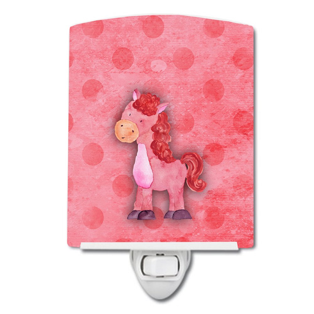 Carolines Treasures BB7379CNL Polkadot Horse Watercolor Ceramic Night Light Compact, ULCertified, Ideal for Bedroom, Bathroom,