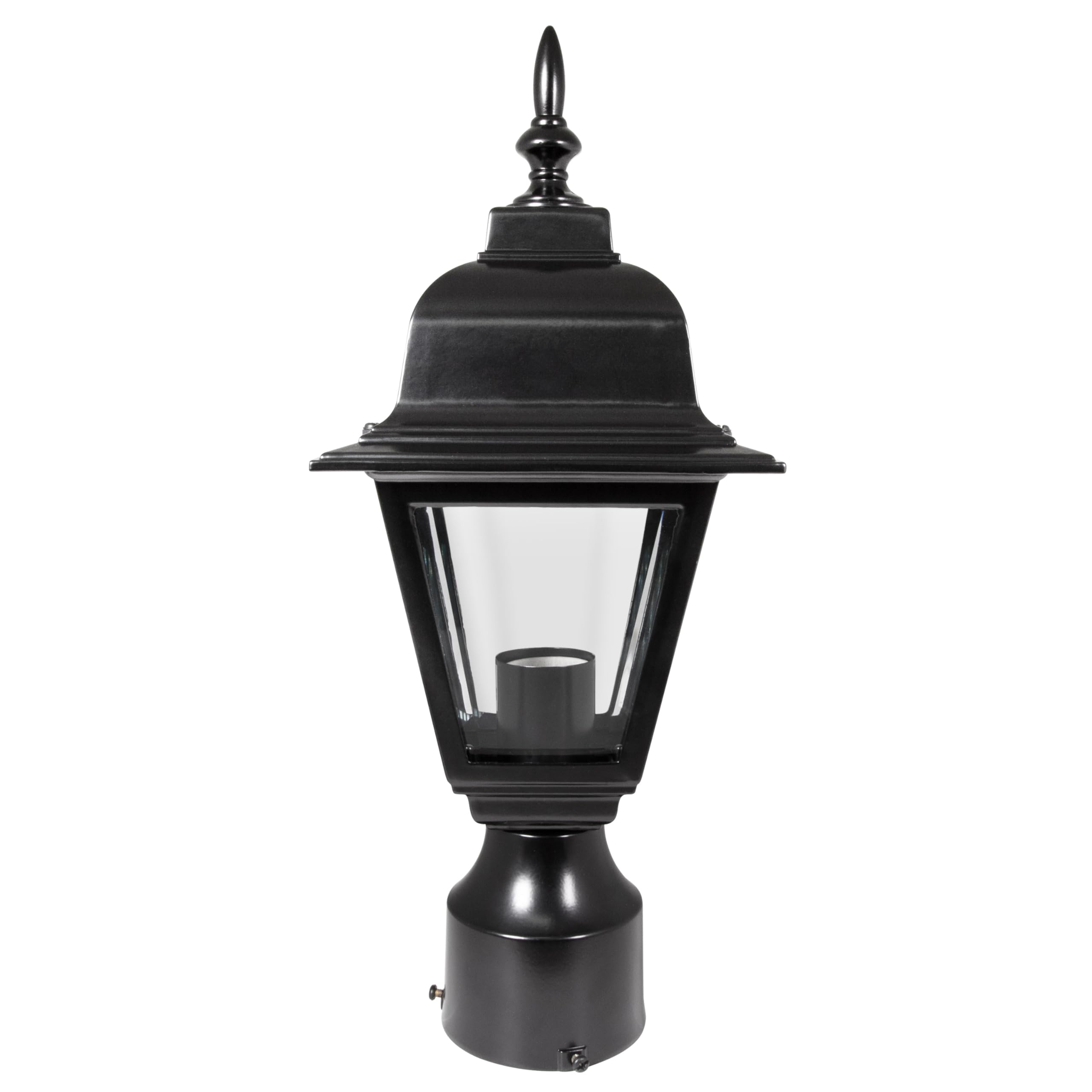 Design House Maple Street Outdoor Post Top Light With 3-Inch Pier Base Mount Fitter  Black  590307