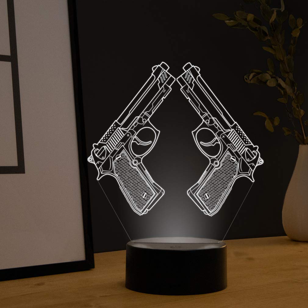 YTDZLTD 3D   Lamp - 16 Colors Changing, USB Powered, Remote Control, Clear Optical Illusion Desk Light