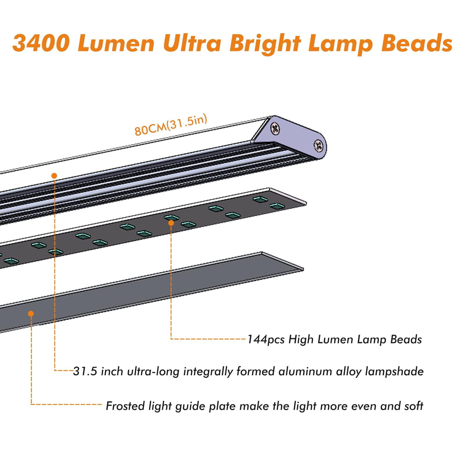 G Keni Ultra Bright LED Desk Lamp with Clock, 31.5"W x 27"H, Silver, Model L200, Touch Gooseneck, 25W Auto-Fill Brightness