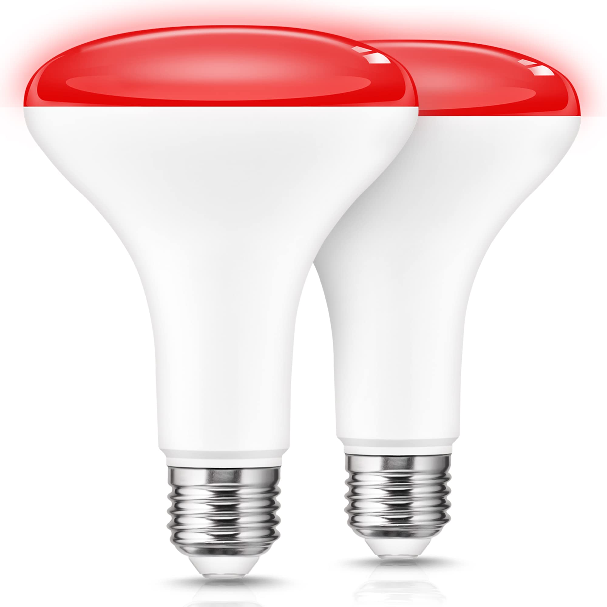 Lohas Red Flood Light Bulbs  Christmas Led Br30 Pure Red Flood Light Indoor 65W Equivalent  11 Watt Colored Can Light Bulbs E26  For New Year  Home Lighting  Holiday Party Decoration  2 Pack