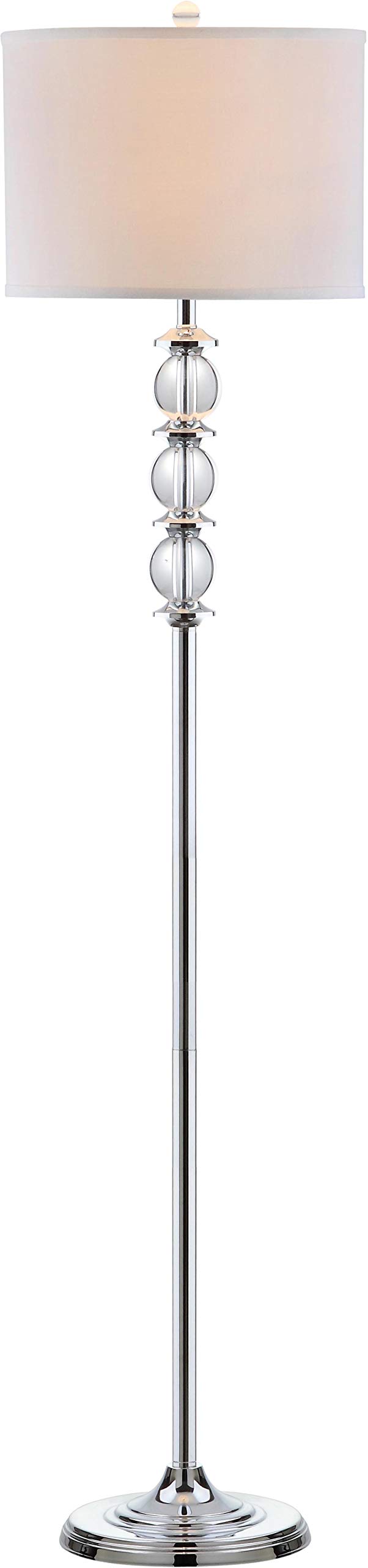 SAFAVIEH Lighting Collection Riga Clear Crystal/ Chrome 60-inch Living Room Bedroom Home Office Standing Floor Lamp (LED Bulb In