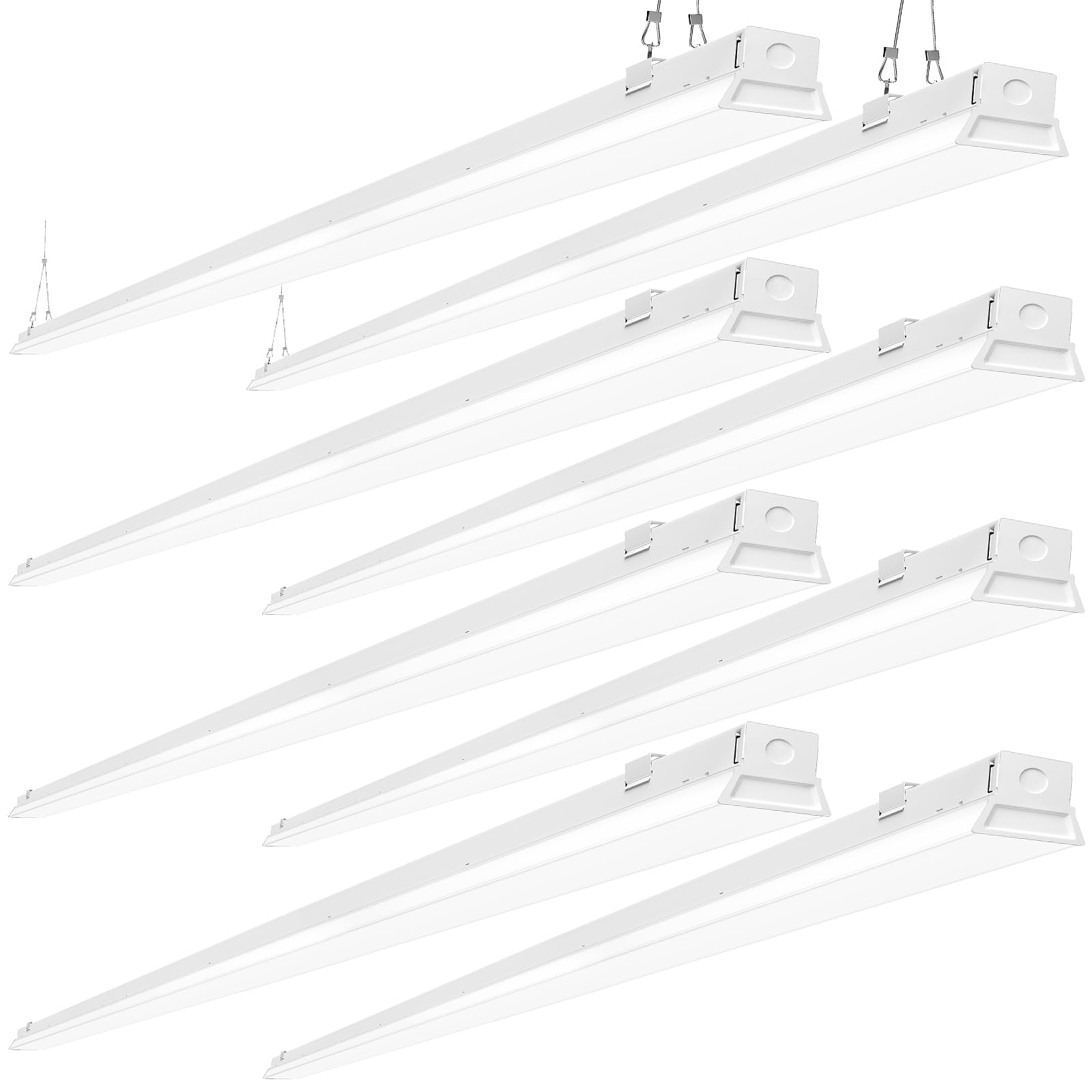 ANTLUX 8FT LED Shop Light Fixture  110W LED Band Light  12200 LM  5000K  8 Foot LED Linear Lights  Linkable led Lighting for Garage Warehouse Workshop  Fluorescent Tube Replacement  8 Pack