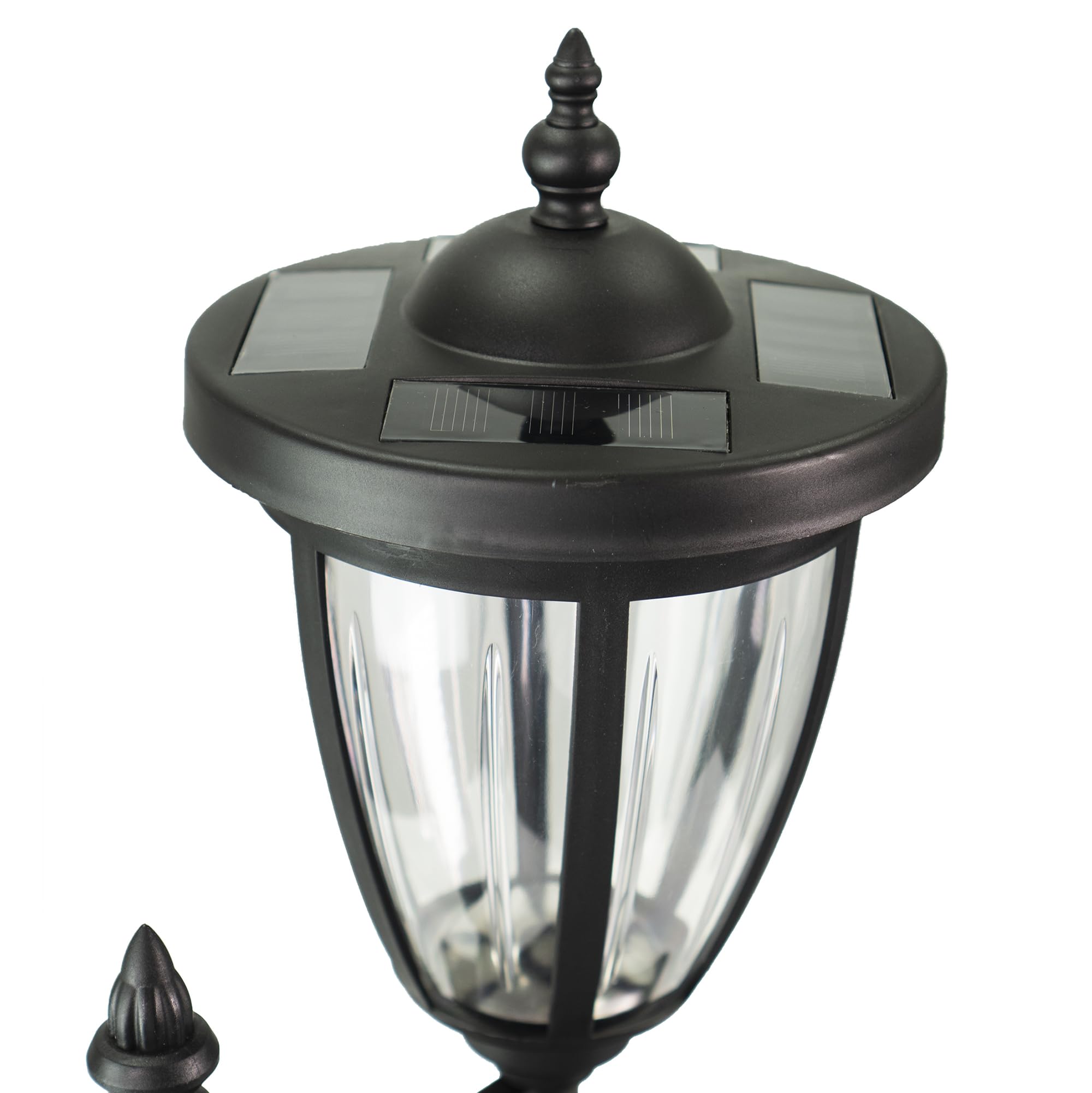 Sun-Ray Solar Lights 2-Piece Set - Multi-Function With Posts, Ground Stakes, Planters, Wall Mount - Black Plastic, Model 312022
