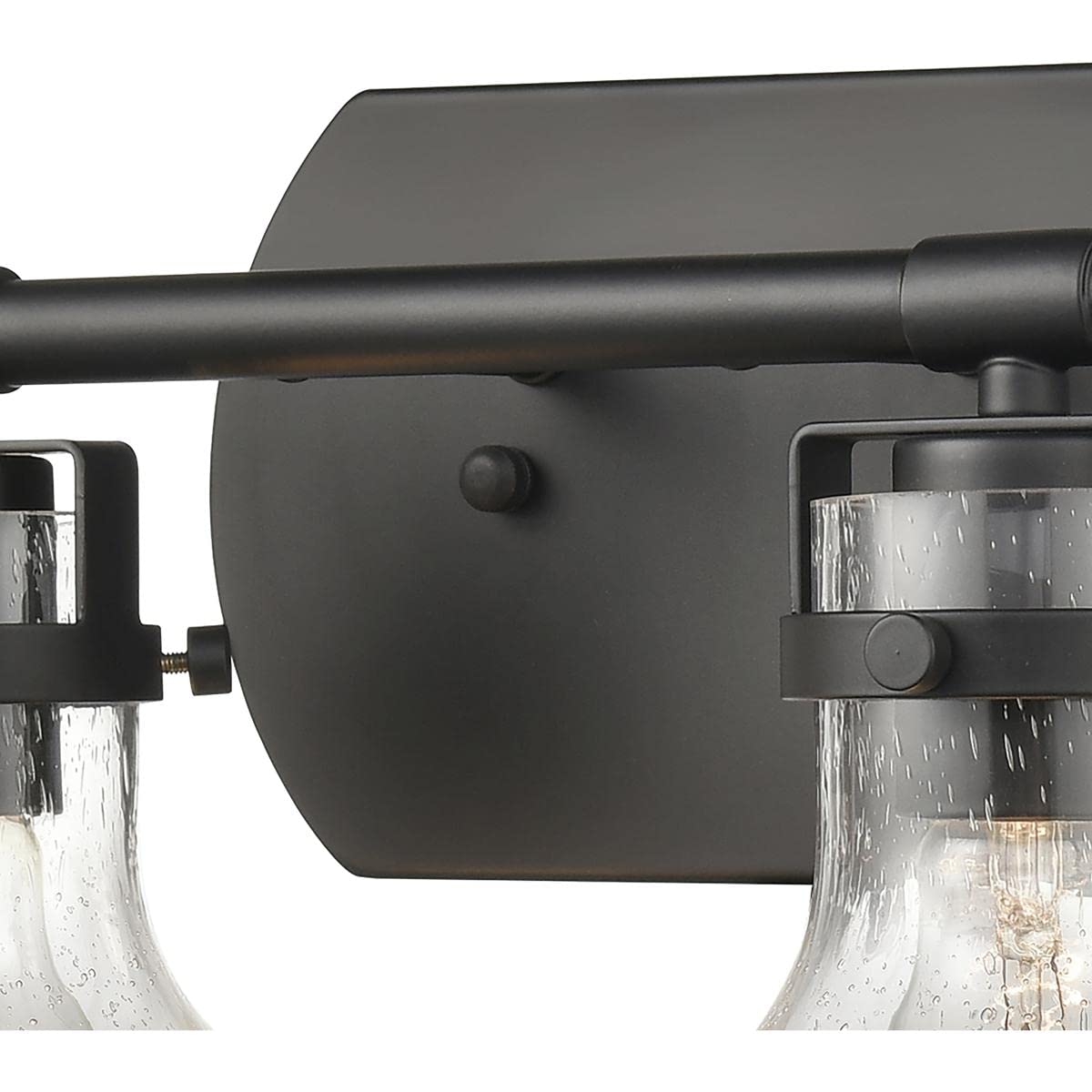 Elk Home Salamanca 4-Light Vanity Light, Matte Black, Clear Seeded Glass, Transitional Style