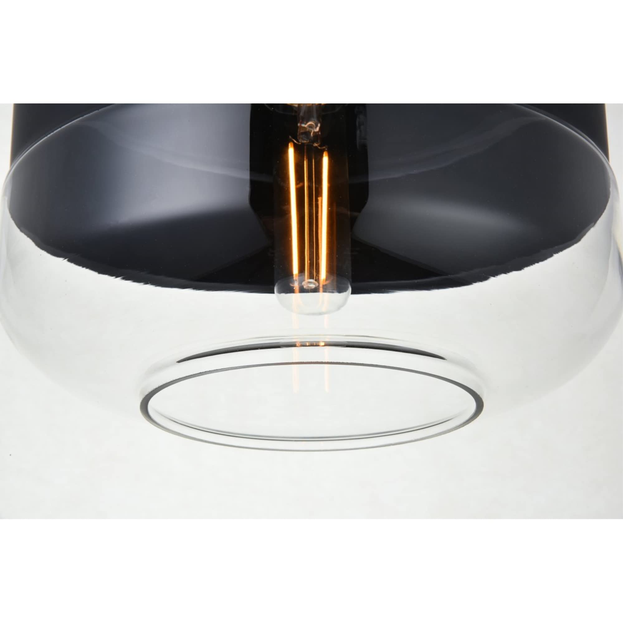 Living District Destry 1-Light Metal Pendant in Black and Clear Finish