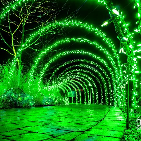 kemooie 500 LED St Patricks Day Lights, 164FT Waterproof Green, 8 Modes, Ideal for Outdoor Events and Decorations