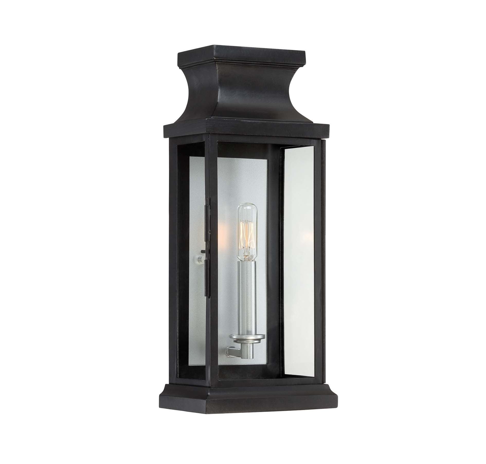 Savoy House 5-5910-BK Brooke Traditional Clear Glass Outdoor Wall Lantern, 1-Light 60 Watt, 17 H x 7 W, Black