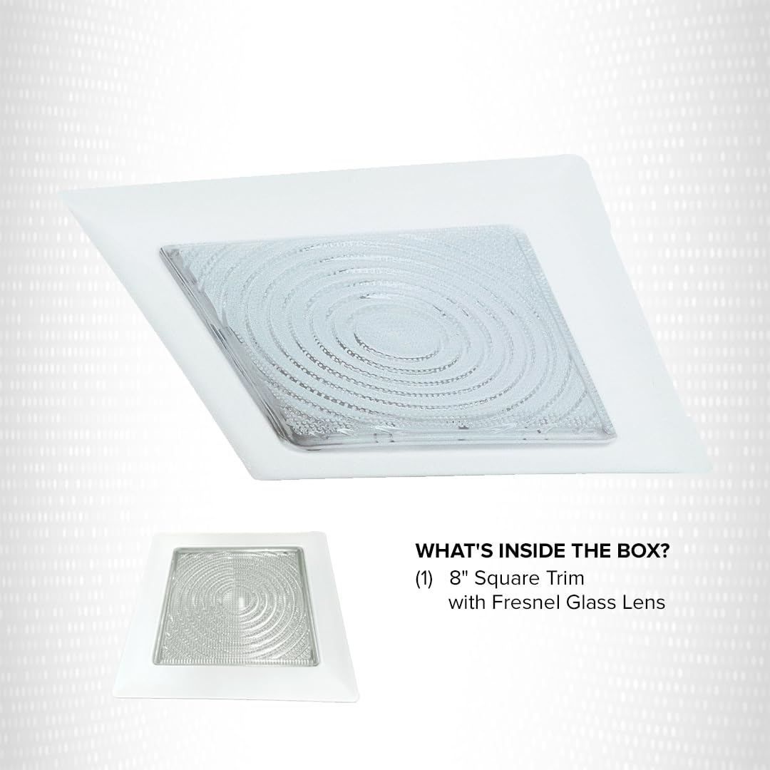 Elco Lighting El11W 8    Cfl Square Trim With Fresnel Glass Lens - El11W Ceiling Light Fixture