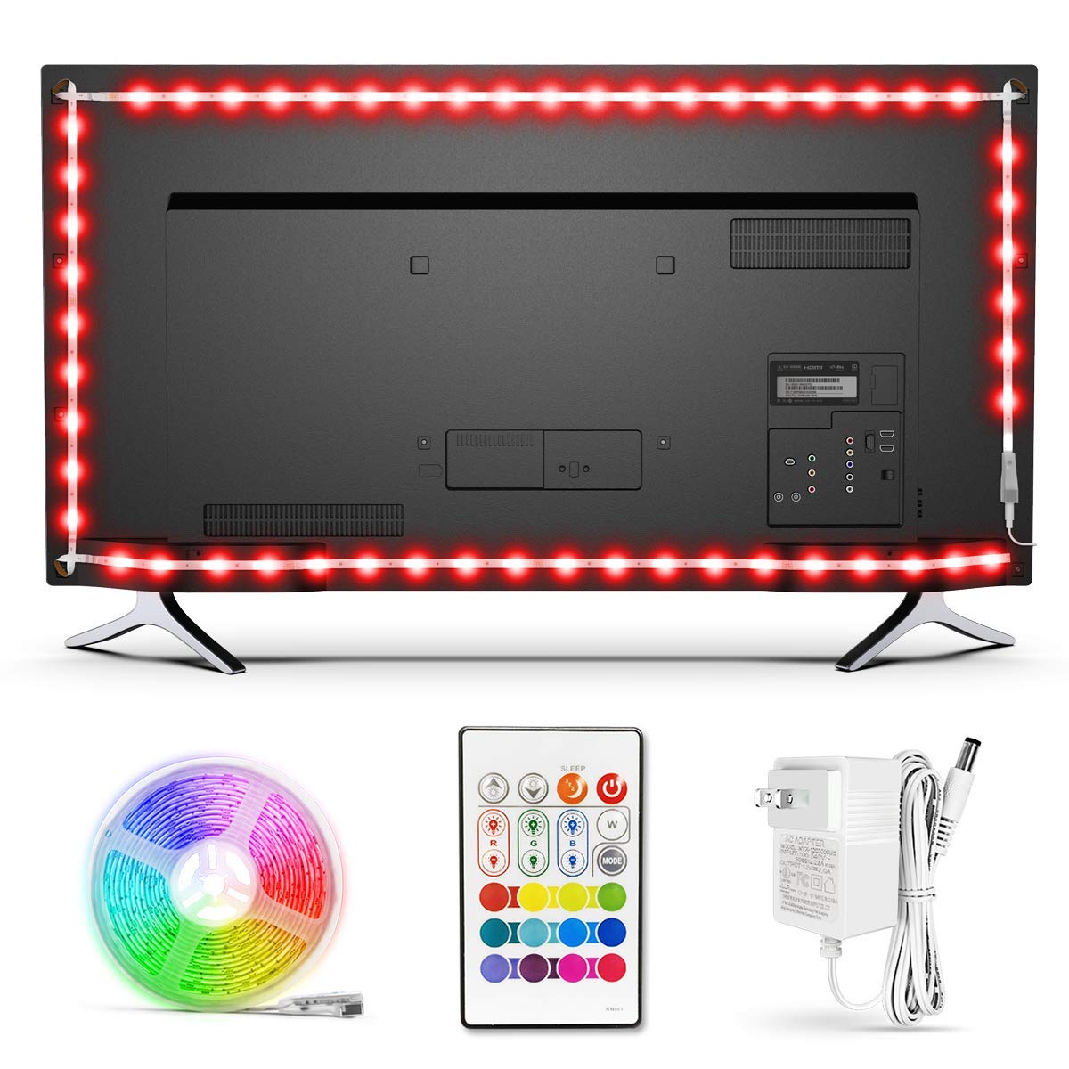 BASON LIGHTING TV LED Backlight,Bason Strip Lights with Remote for 85-90in TV, 4096 DIY Color Changing Lights, SMD 5050 LEDs TV 