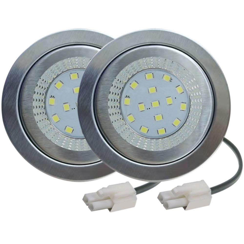 LIDESENMO 2-Pack 1.5W LED Cooker Range Hood Bulb Light 12V DC for 2.50in (60mm) of Hole Closet Undercabinet Light Recessed Downl