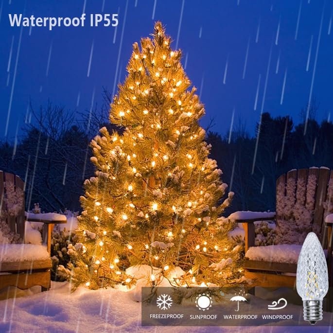 Yimilite C9 Christmas Light Bulbs 100 Pack, Shatterproof Replacement Led Bulb, 2700K Warm White Fairy Lights For Indoor And Outd
