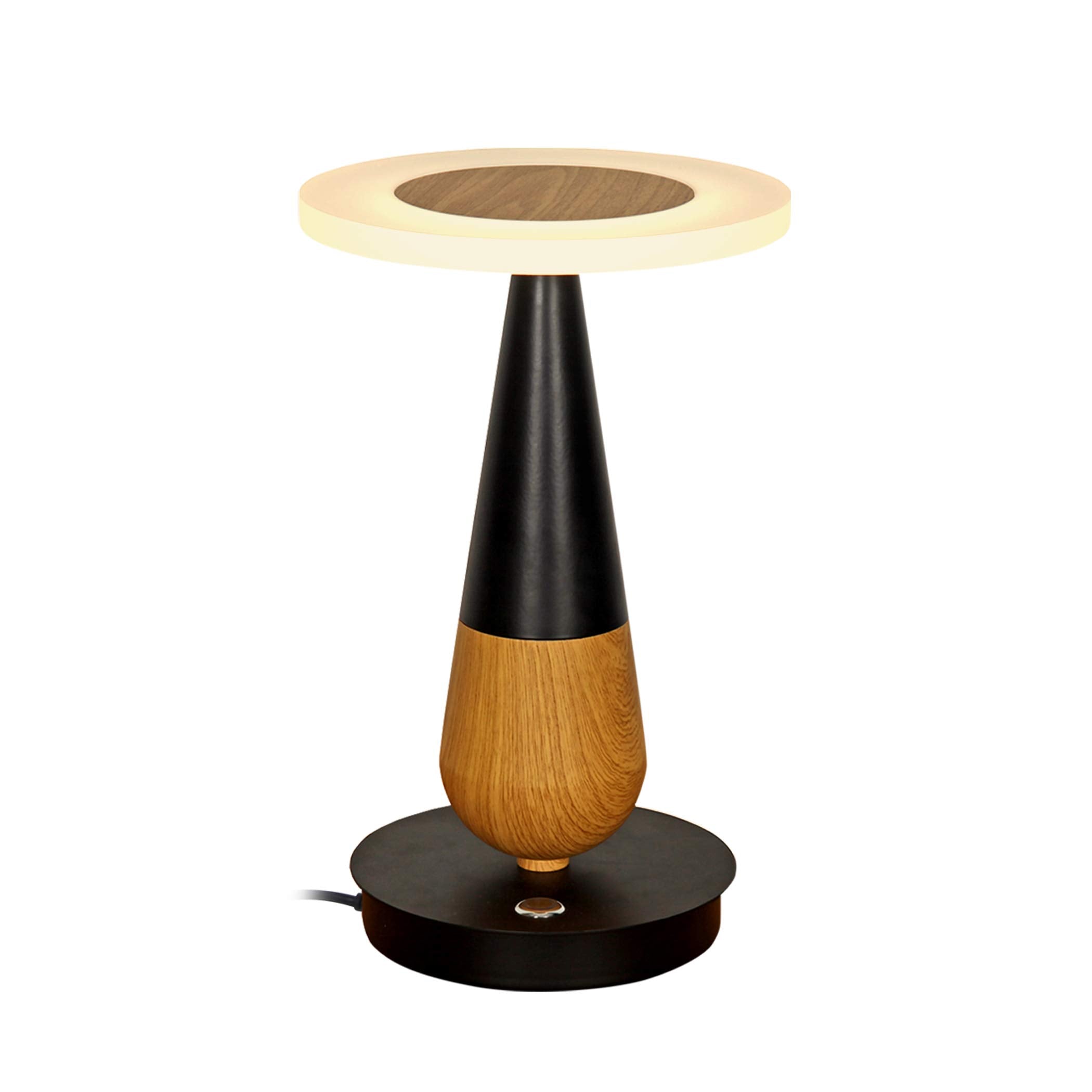 VONN Table Lamp Integrated LED Aluminum 7inL x 7inW x 11.5inH Black Wood Finish Model VSRT6507BL