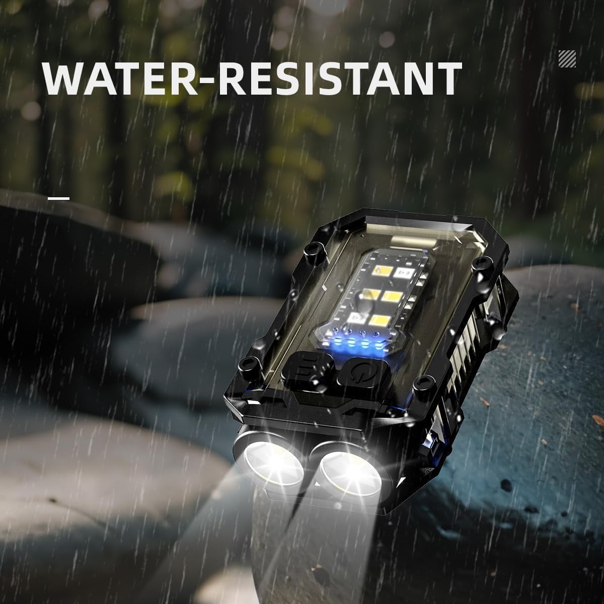 WARSUN Mini LED Rechargeable Keychain Flashlight, Black, Model SQ10, Ideal for Camping and Emergency Use