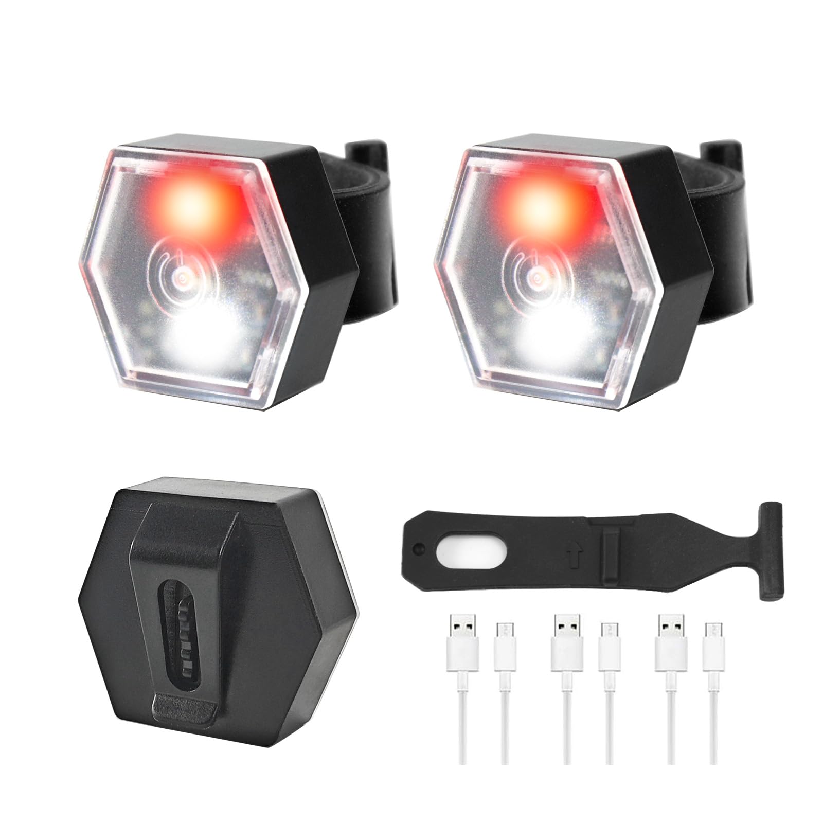 Hilngav 3 Pack Bike Tail Light Bicycle Cycling Rear Light USB-C Rechargeable LED Safety Light  Running Lights for Runners Bike Lights Accessories for Night Riding For Mature Userss Men Women Road Mountain