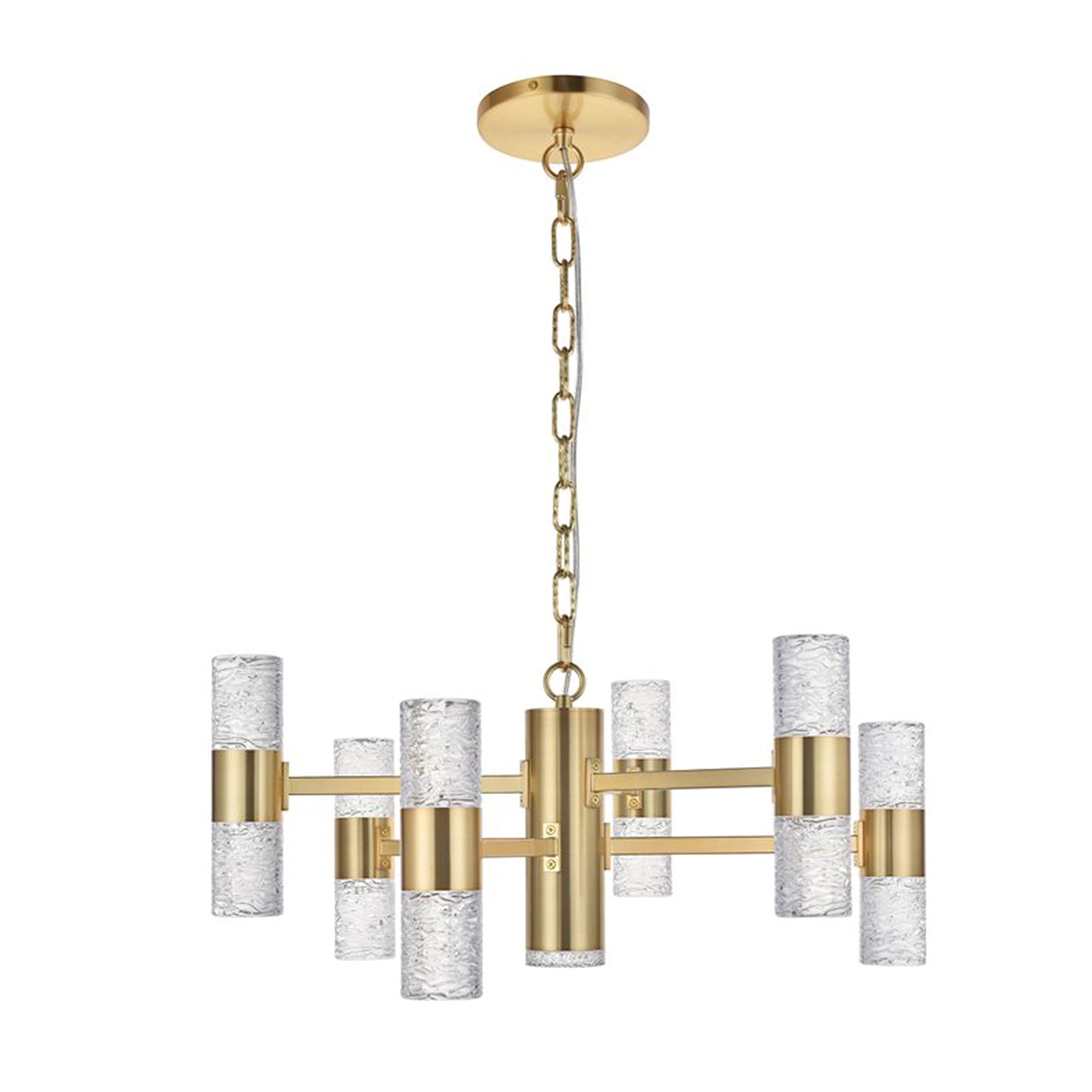 Elegant Lighting Vega 13 Light Led Pendant - Gold Chandelier For Living Room, Kitchen, Bedroom