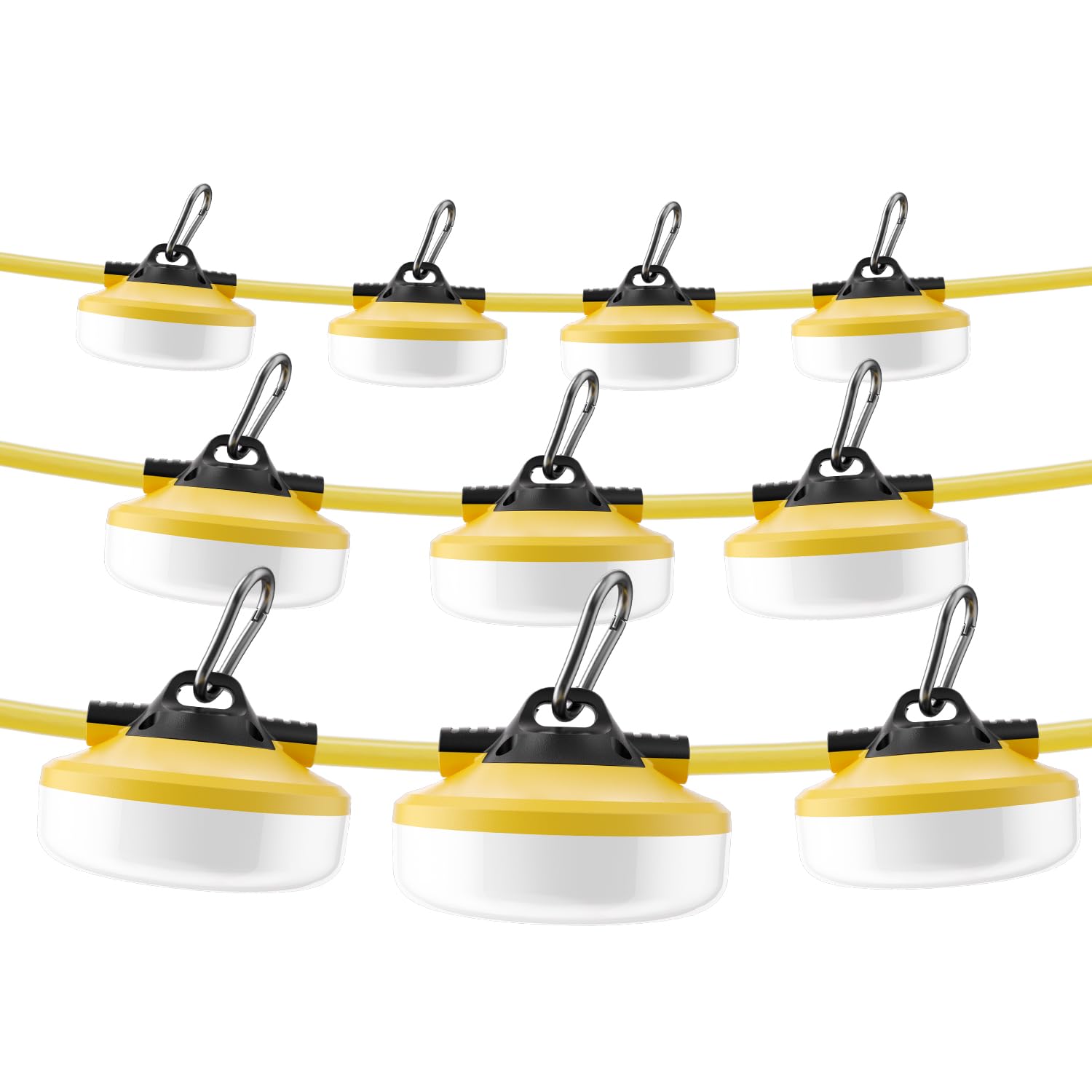 LED Construction String Lights 100FT, 10000 LM, 5000K Daylight LED String Work Lights, 100W Temporary Lighting for Job Site Outd