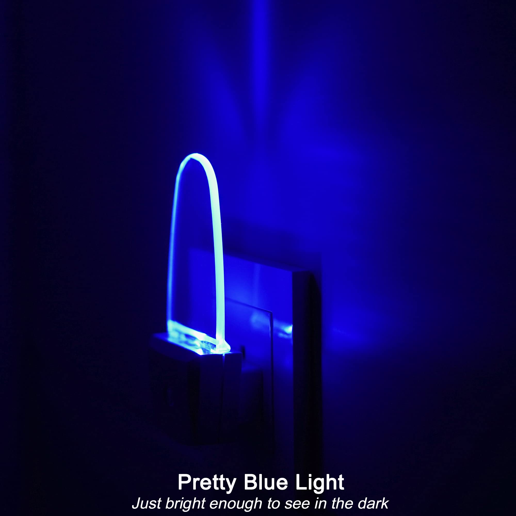 REMINDA Night Light Lamp - 4 Pack with Dusk to Dawn Sensor, Blue LED, Plastic, Model GL-NL-0.5W