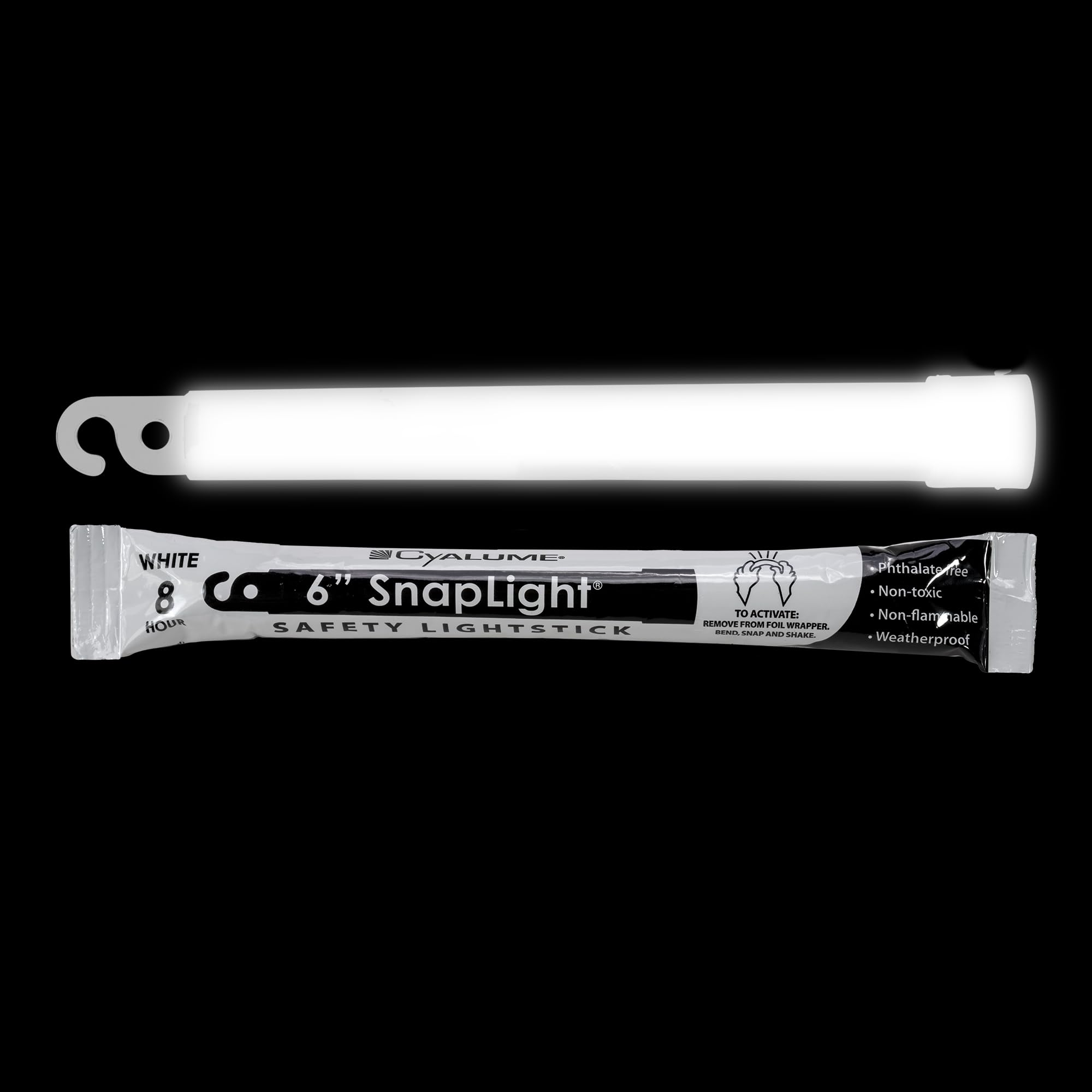 Cyalume Glow Sticks - 6” Emergency Flares, 8 Hour Duration, Plastic, 10 Pack, White, Model 9-08006