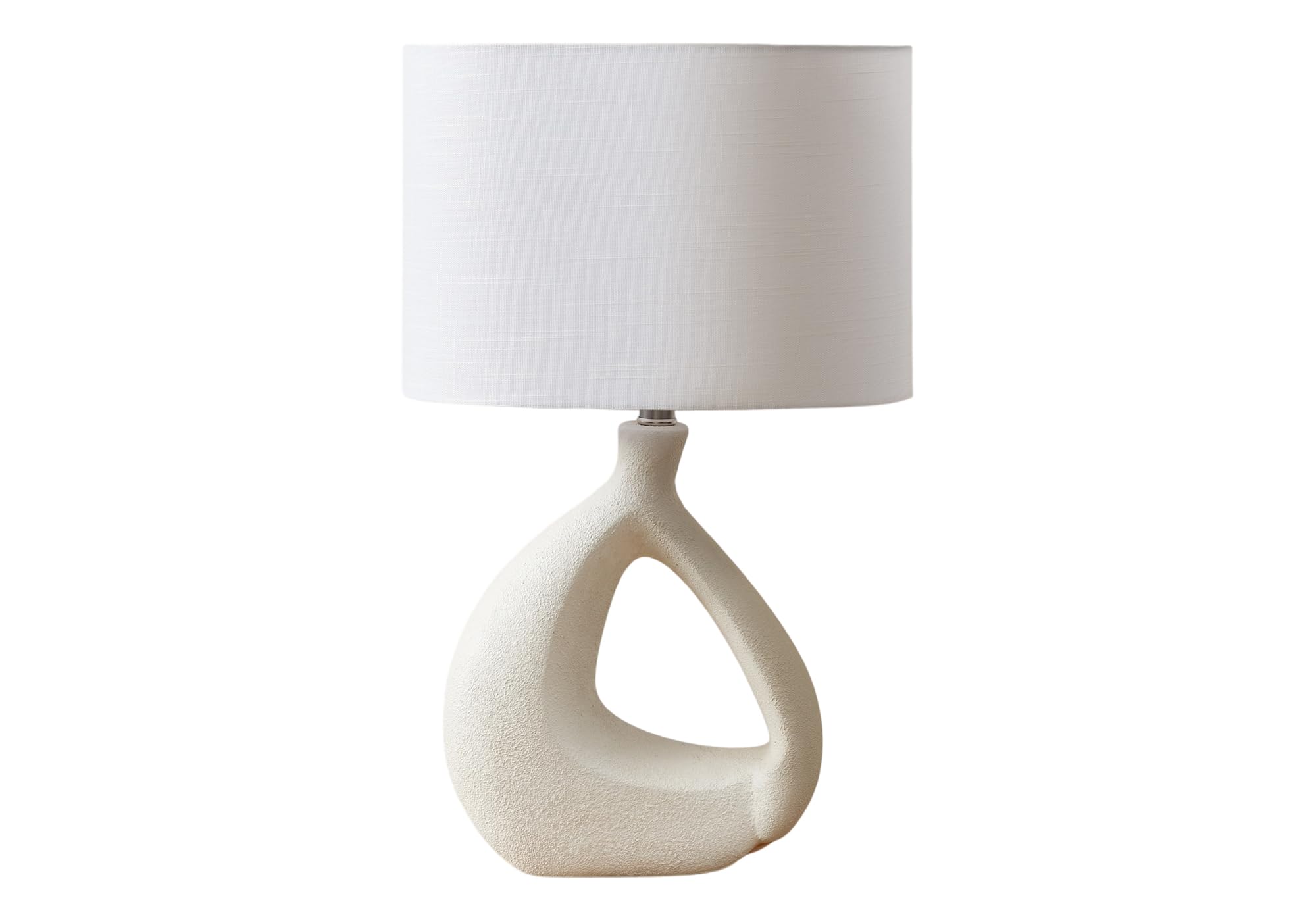 Monarch Specialties Table Lamp I 9880, 23inH, Ivory Resin, Ivory/Cream Shade, Contemporary Design