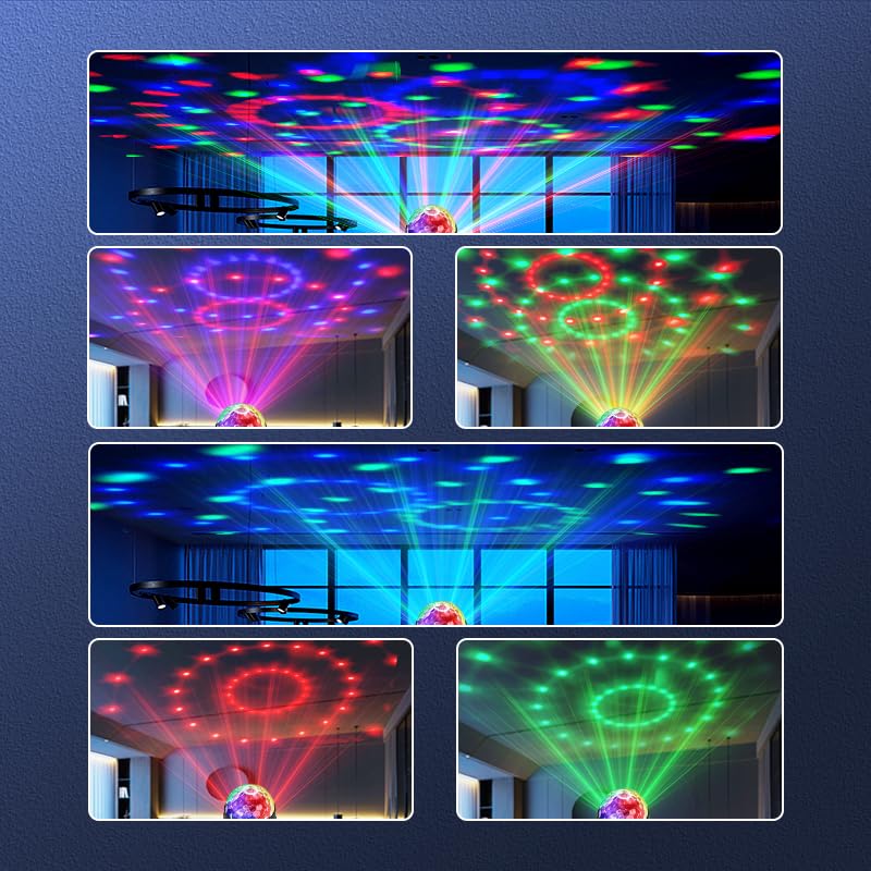 Yiixuyo - Disco Ball Light,with Remote Control 7-Color LED Strobe Light, Sound Activated Mini Portable Party Light Suitable for