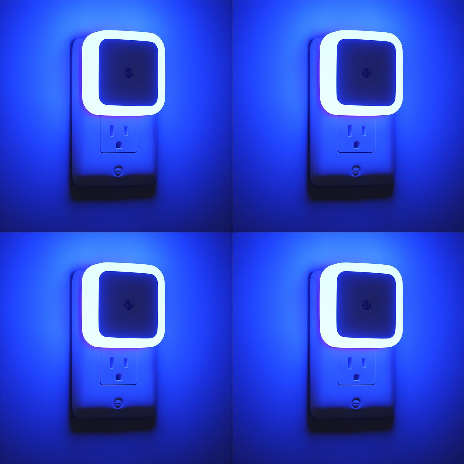 Sujeet Blue Night Light 4 Pack,Night Lights Plug into Wall 4-Pack, Nightlight Plug in Night Light, Dusk to Dawn Night Lamp Led Night Light for Bedroom, Bathroom, Hallway