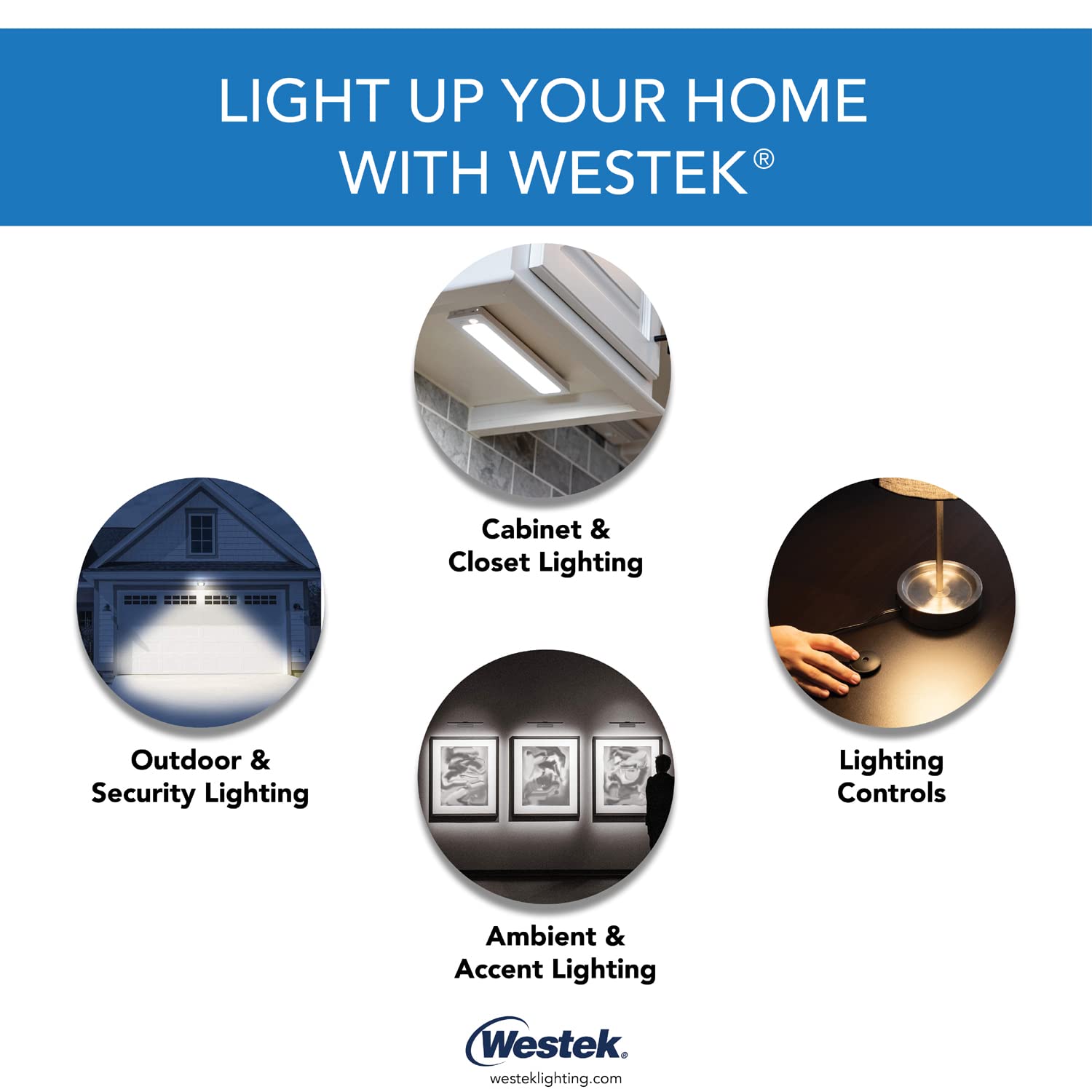Westek Hands-Free LED Bar, Nickel, Model LSBADJ24KBCC, Metallic Finish