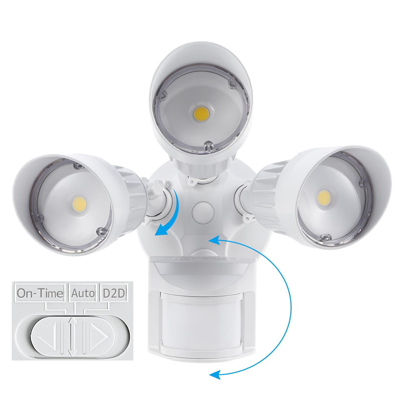 LEONLITE COB LED Security Lights Motion Sensor, Aluminum Flood Lights Outdoor, 3 Modes Motion Detector+Dusk to Dawn+Switch Contr