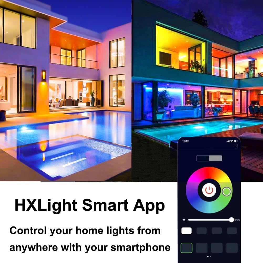 GRV Smart LED Light Bulb 12W RGBCW Color Changing 3000-6500K E26 Base 2 Bulbs + 1 Remote