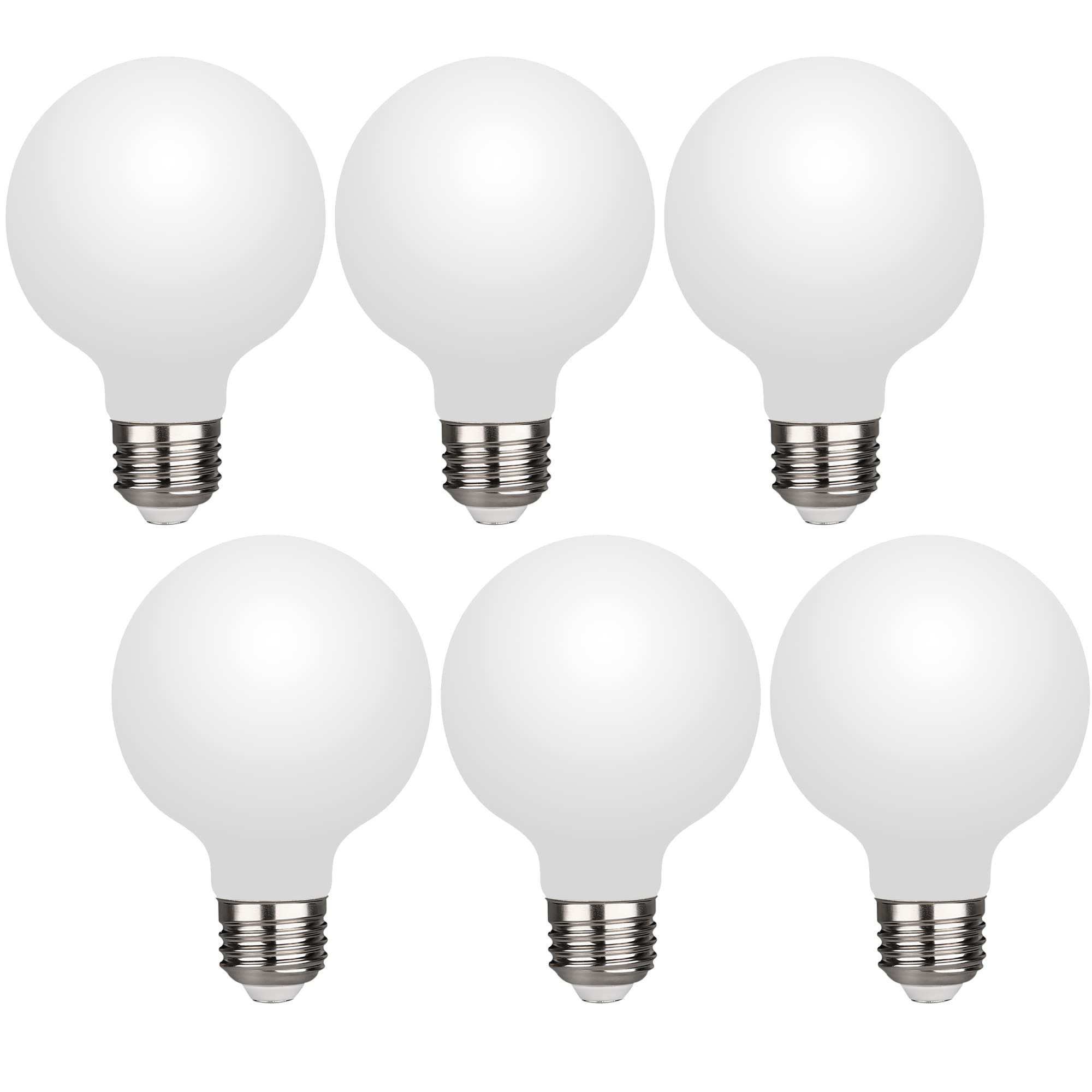Myemitting 6 Pack G25/G80 Globe Led Bulb, Warm White 2700K Dimmable Led Globe Bulb, 5W Equivalent 40W Led Globe Light Bulbs, Cri