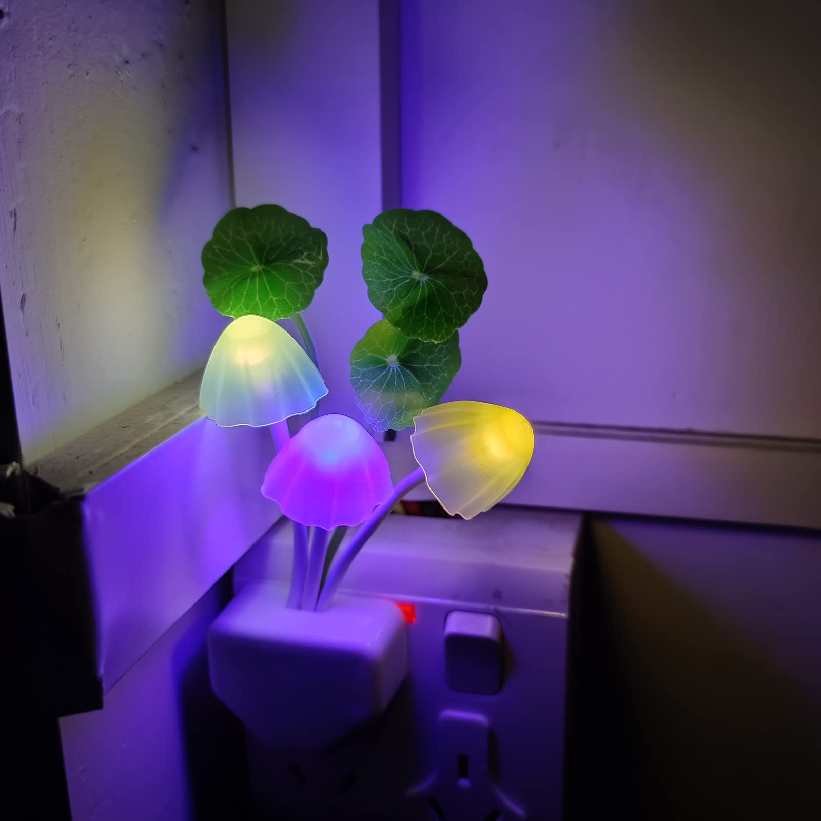 Ausaye Night Light Plug Into Wall,Auto Nightlights Led 7 Colors Cute Lamp Mushroom Light Led Night Light For Kids,Adults,Bedroom