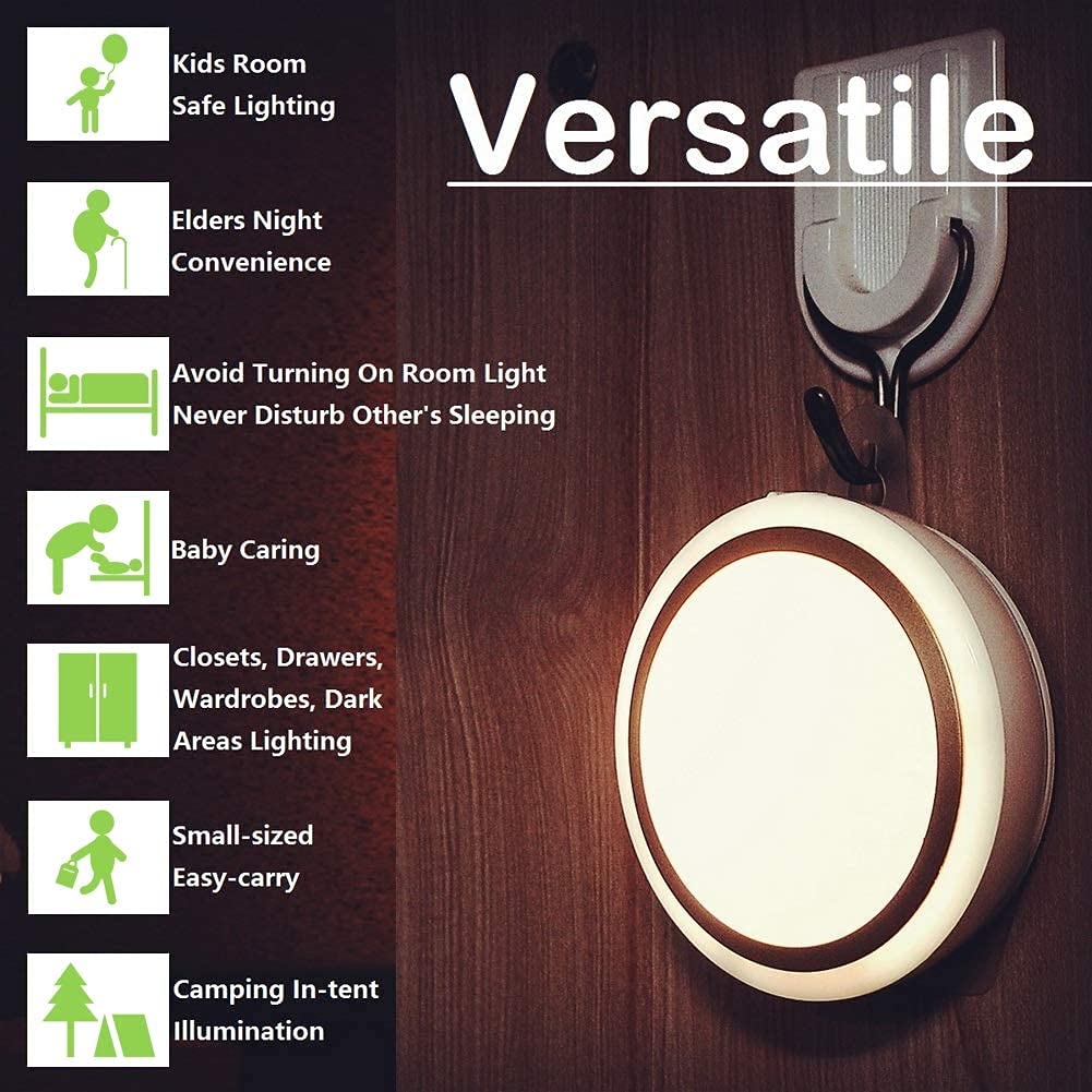 Rtsu Rechargeable Touch Light With Timer, Dimmable Kids Baby Nursery Night Light Lamp, Stick-On Anywhere Led Push Tap Light For