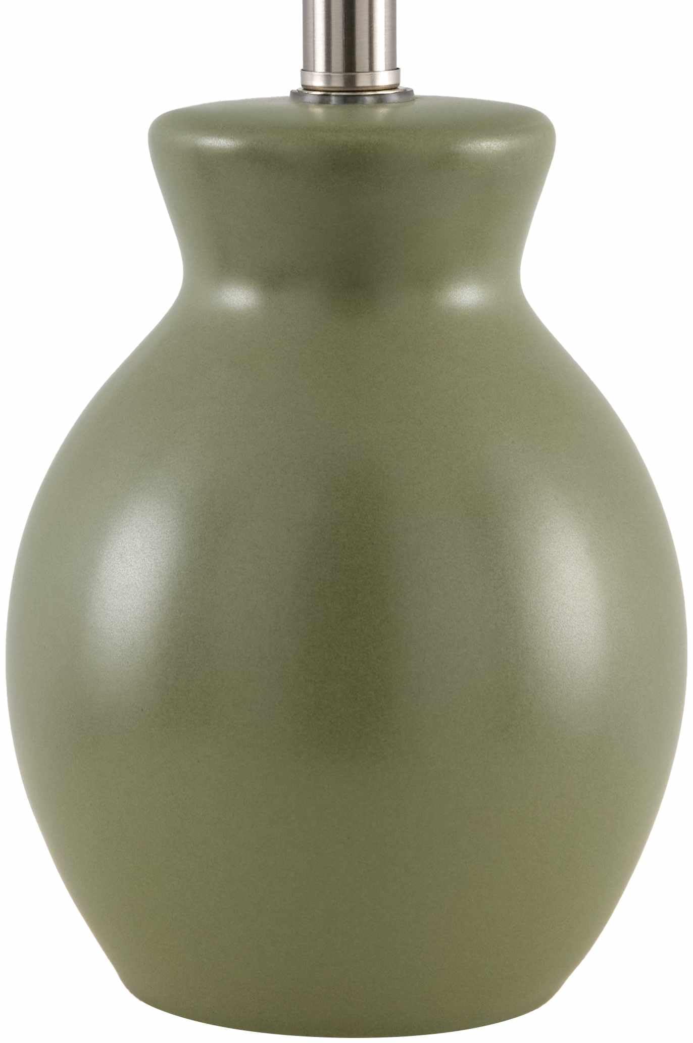 BoutiqueRugs Ceramic Bedside Table Lamp, 15inH, Green/White, Shade Cotton, Model SPXZVB5, Boho Style for Bedroom and Living Room