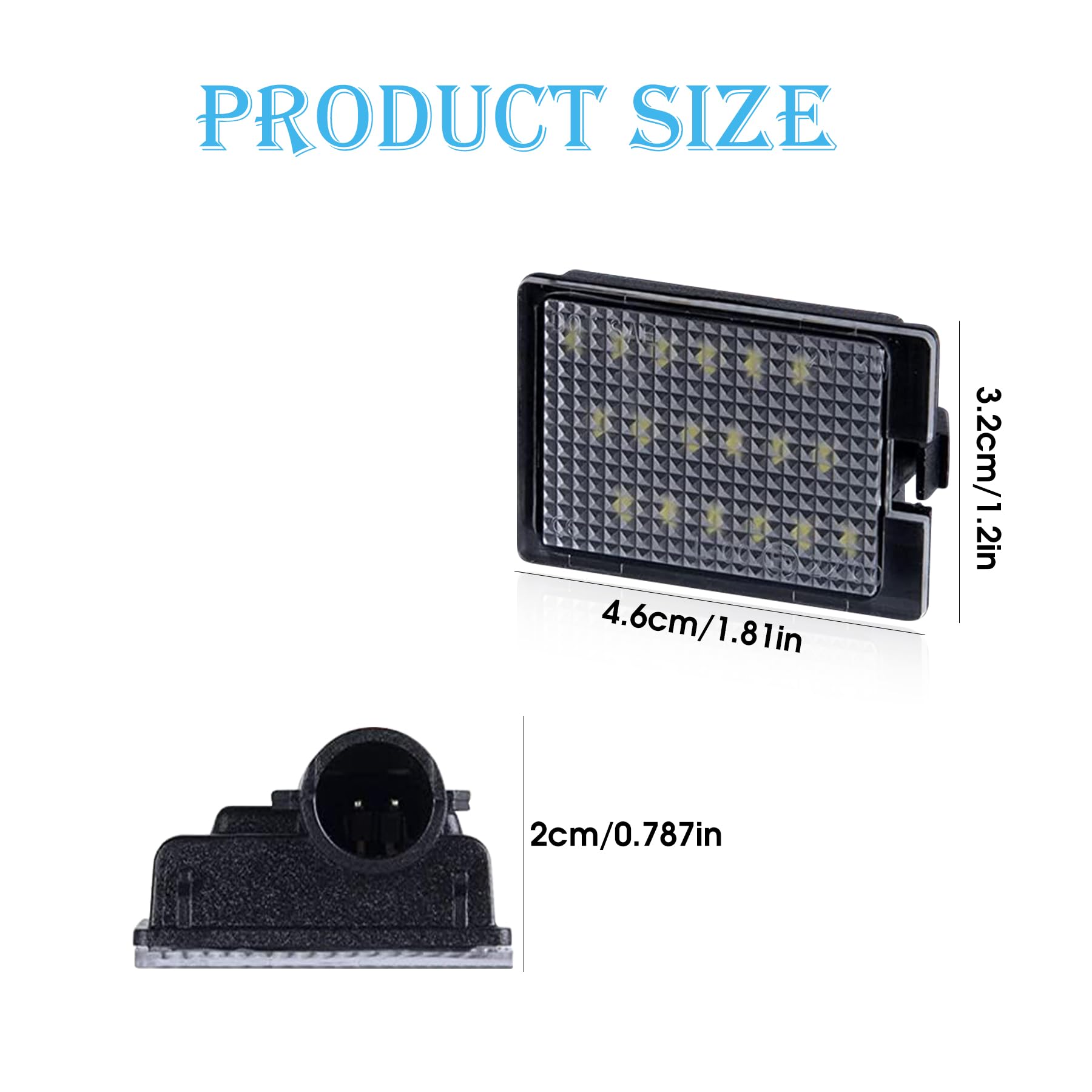 kanuoc LED License Plate Light Assembly, 6000K White, Compatible with 2014-2018 Dodge Durango, Black