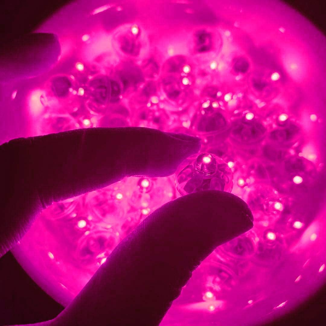 Jjgoo 50Pcs Pink Led Balloon Light Mini Round Balls Lights, Waterproof Tiny Light Long Standby Time Lights For Balloon Paper Lantern Easter Eggs Birthday Party Wedding Halloween Christmas Decoration